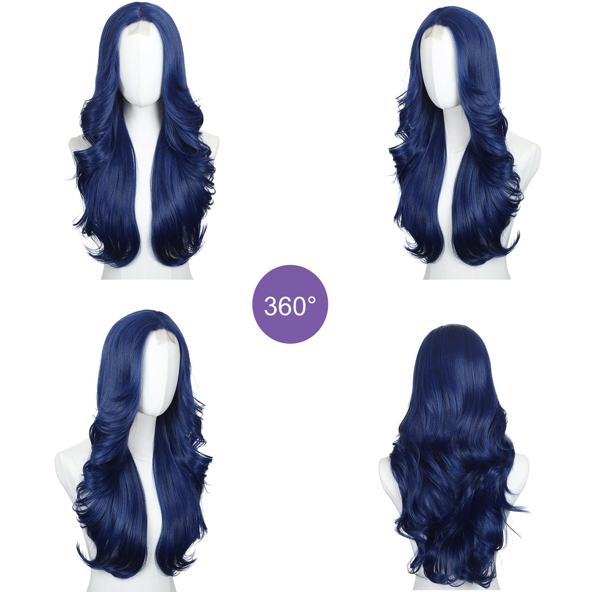 Brown Wigs for Women 26 Inch Middle Part Wavy Synthetic Wig