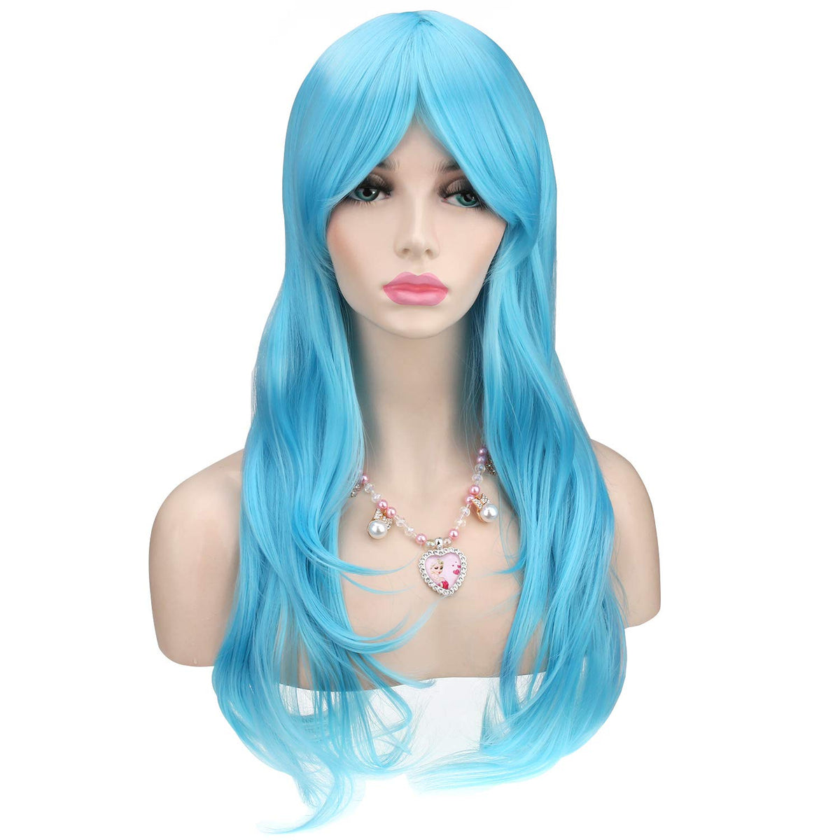 Akstore 28 inch Fashion Wigs Long Wavy Curly Hair Cosplay Wig & Wig Cap (Black)