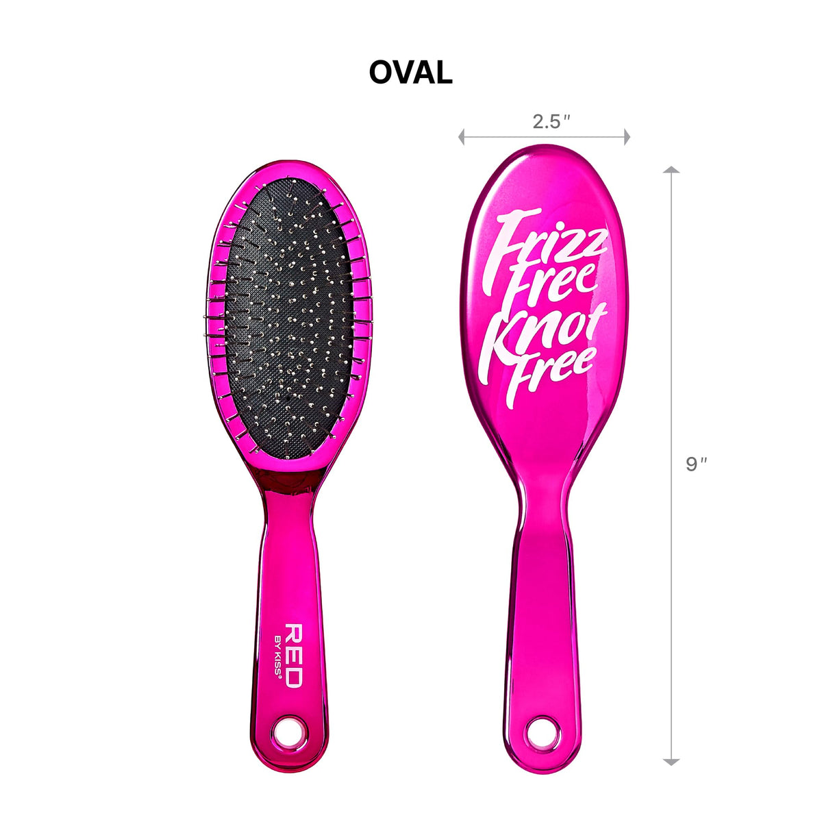 RED by Kiss Anti-Static & Anti-Frizz Wig Brush with Stainless Steel Knot-Free Bristles for Easy Detangling, Smooth Hair & Wigs Without Breakage or Snagging (Mini)