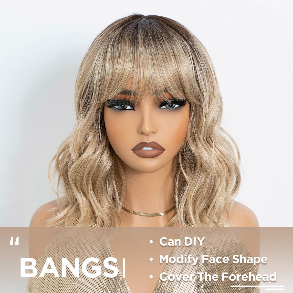 NOBLE Blue Wig with Bangs 12 Inches Short Bob Curly Wig Blue Wigs for Women Colorful Wavy Bob Wigs with Air Bangs Heat Resistant Synthetic Silver Blue Halloween Wigs for Cosplay Party