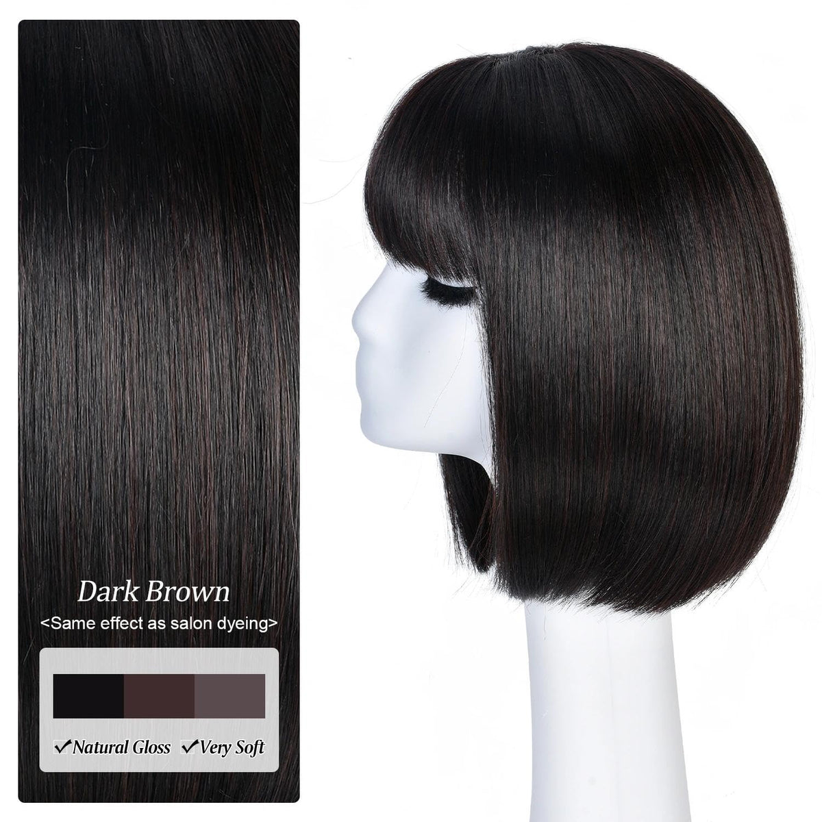 Hightlight Brown Bob Wig With Bangs Short Bob Wigs for Women Girl
