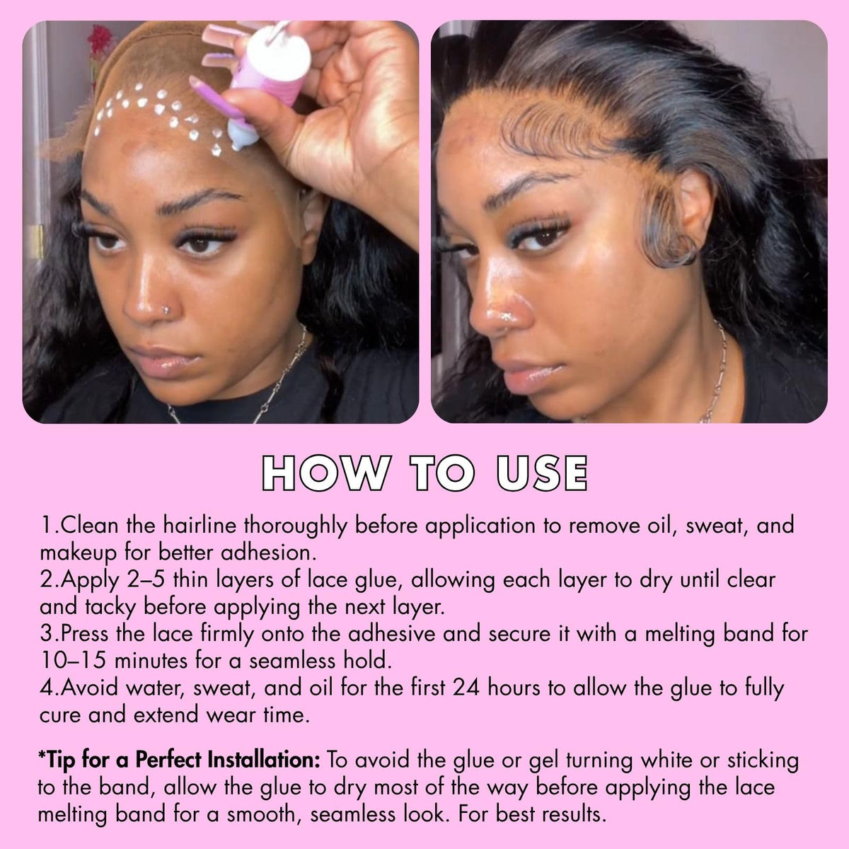 Dolahair Lace Glue Kit Wig Installation Kit & Melting Spray (Medium Brown)