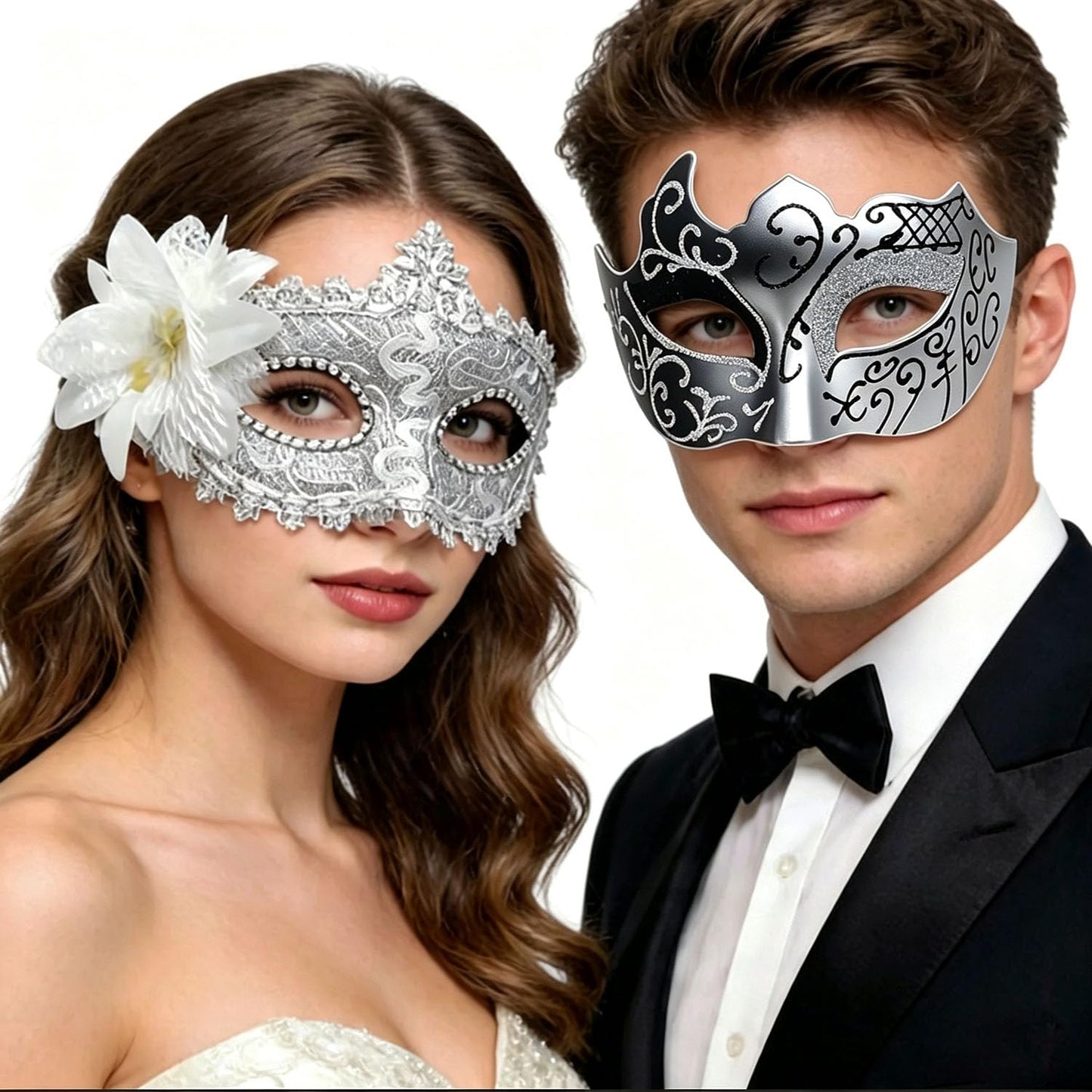 Masquerade Mask for Couples, Venetian Lace Masks for Women Men, Costume Mask for Party, Carnival