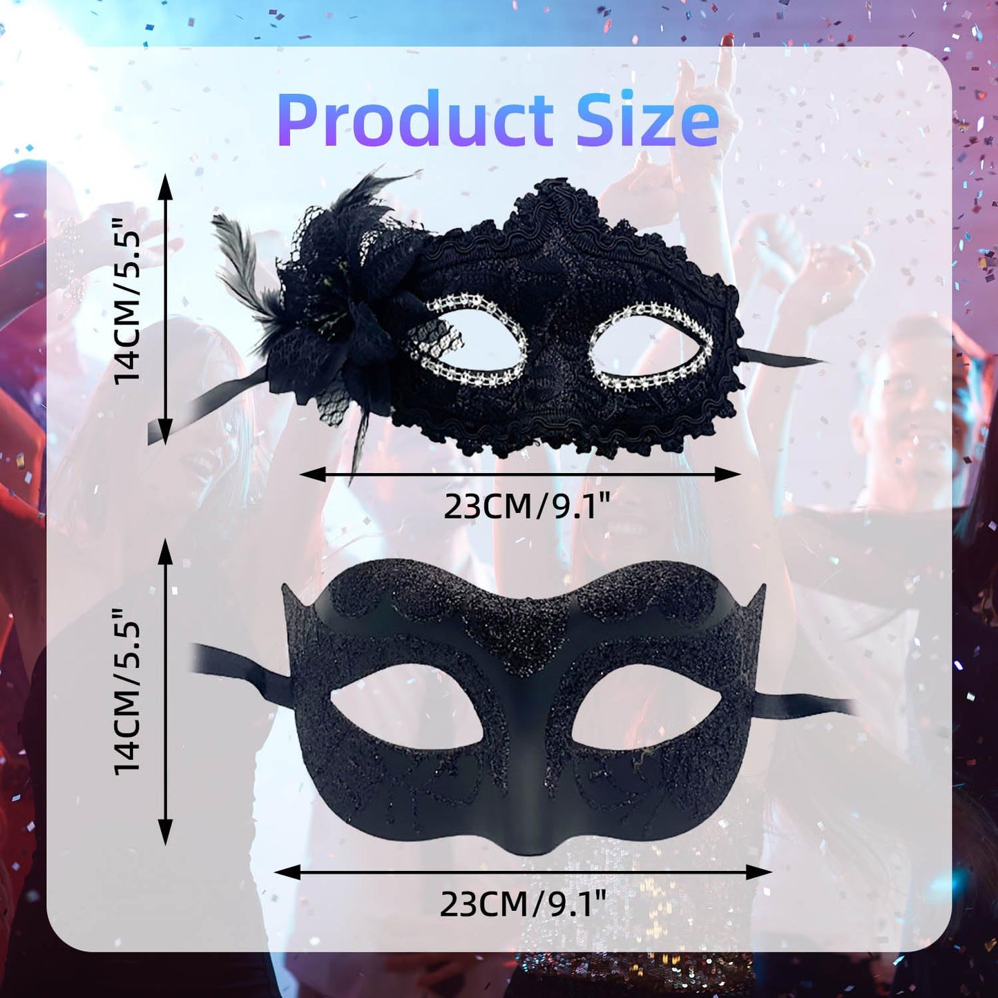 Masquerade Mask for Couples, Venetian Lace Masks for Women Men, Costume Mask for Party, Carnival