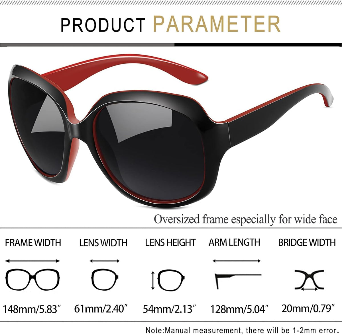 Joopin Oversized Sunglasses Womens Trendy Polarized Large Driving Sun Glasses Ladies UV Protective Big Sunnies Shades