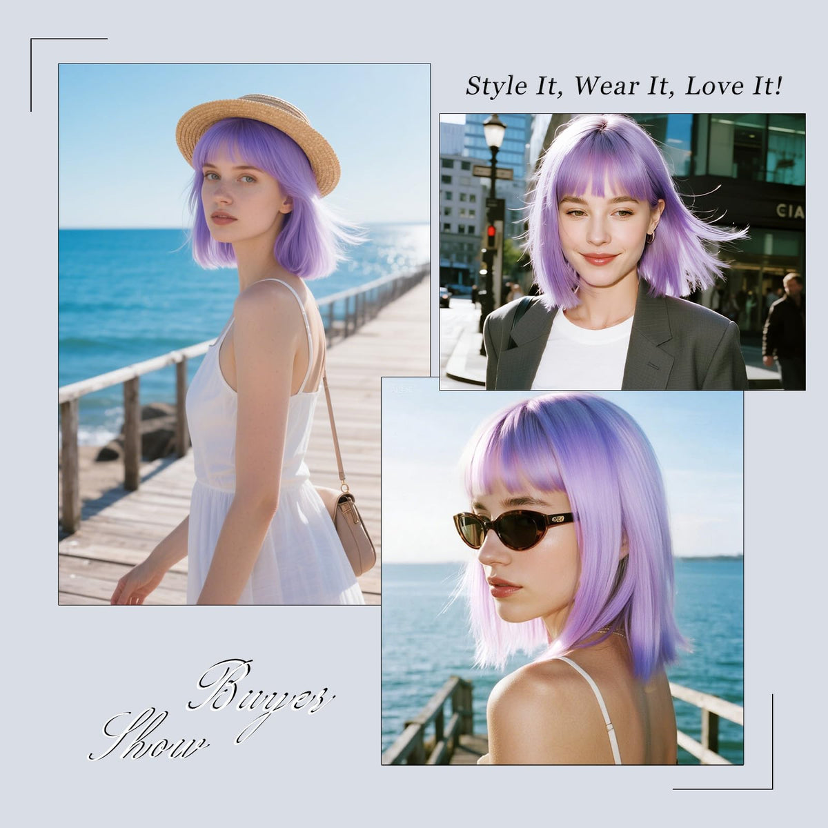Black Bob Wig with Bangs Short Black Straight Wig for Women