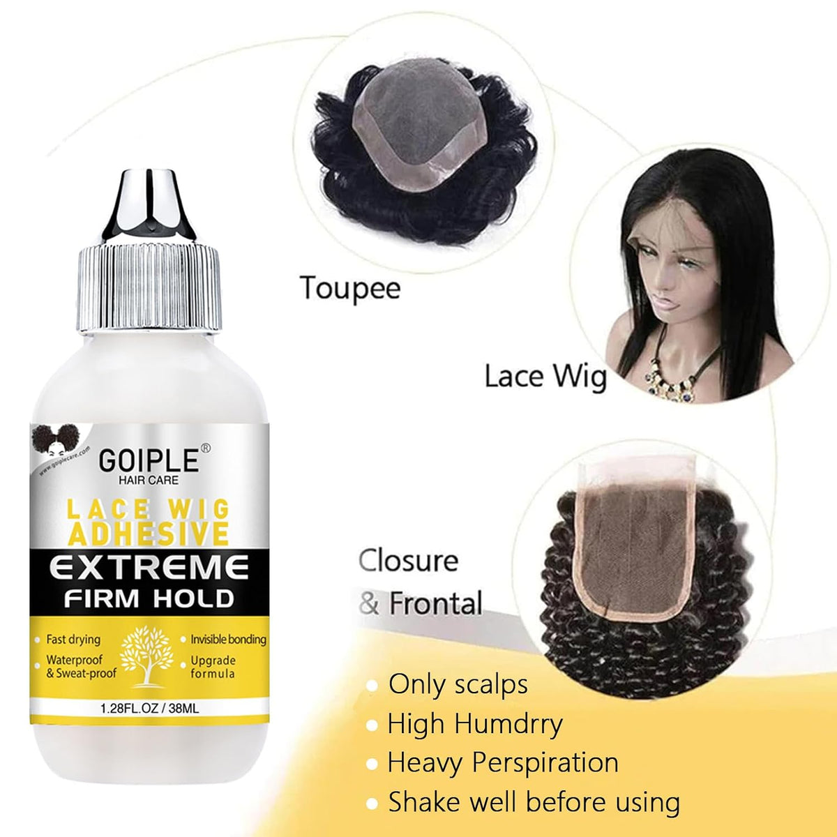 Lace Melting Spray for Glueless Wigs - Essentials Kit with Lace Front Wig Glue & Remover