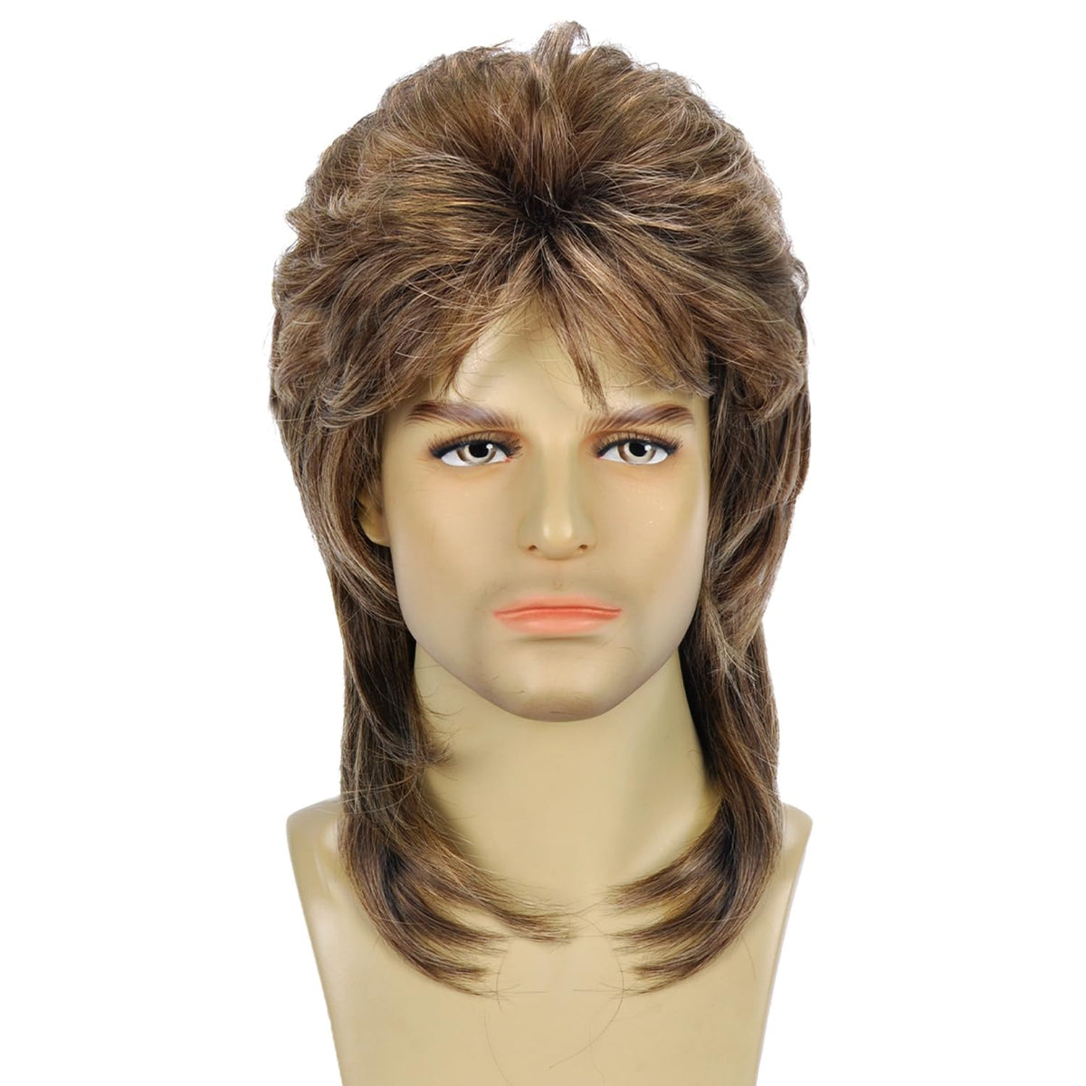 Mullet Wig Blonde 80s Men Wig,Punk Rocker Hair Party Daily Halloween Costumes Long Wigs