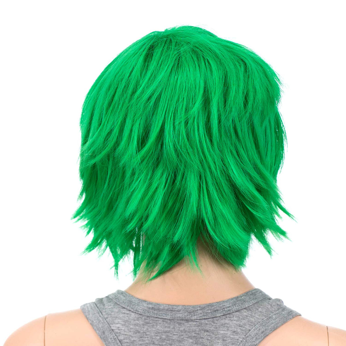SWACC Unisex Fashion Spiky Layered Short Anime Cosplay Wig for Men and Women (1B-Off Black)