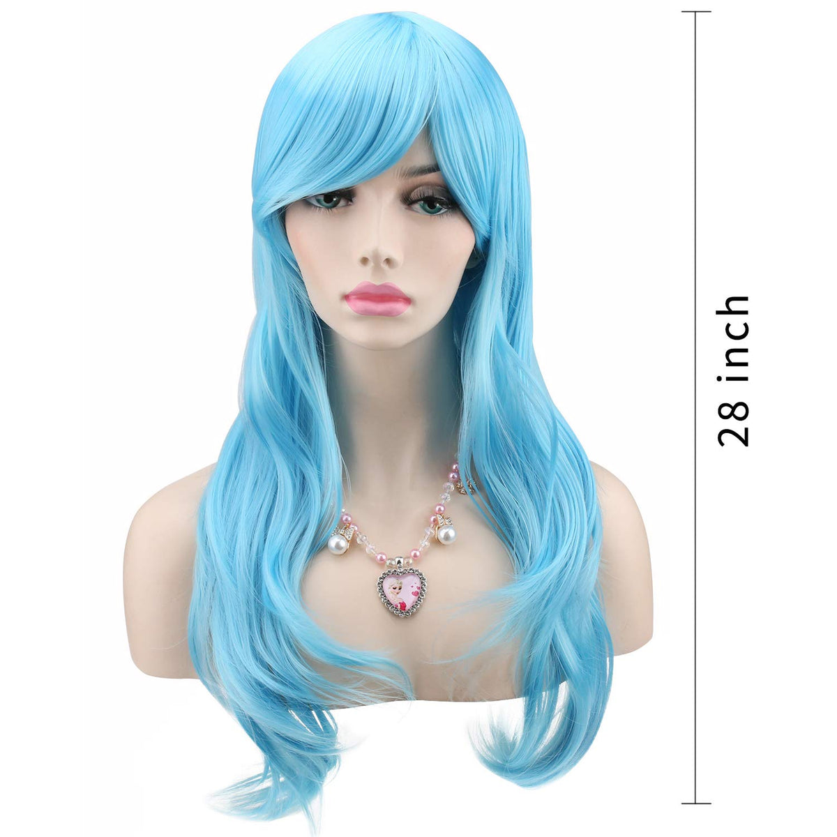 Akstore 28 inch Fashion Wigs Long Wavy Curly Hair Cosplay Wig & Wig Cap (Black)