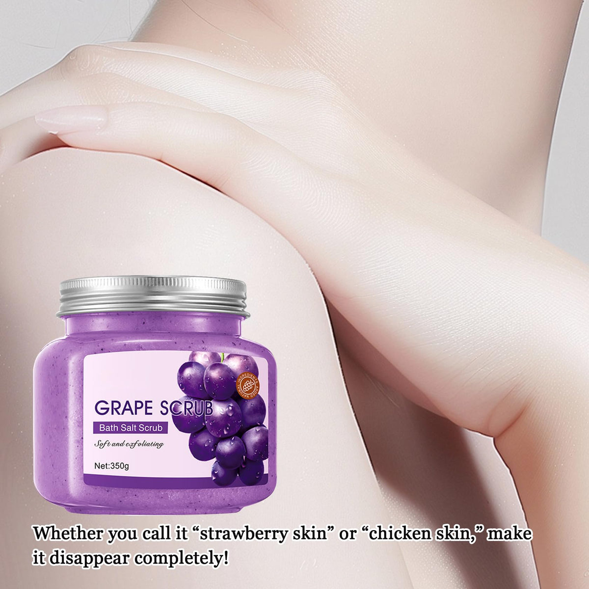 Cherry Body Exfoliator, Deep Cleaning Exfoliating Body Scrub, Moisturizing Nourishing Salt Rose Body Scrub, 350 g