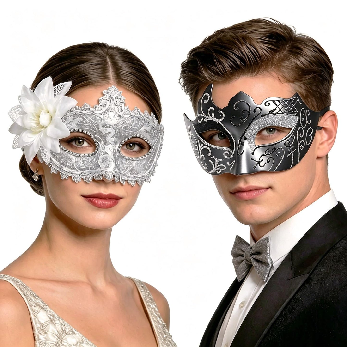 Masquerade Mask for Couples, Venetian Lace Masks for Women Men, Costume Mask for Party, Carnival