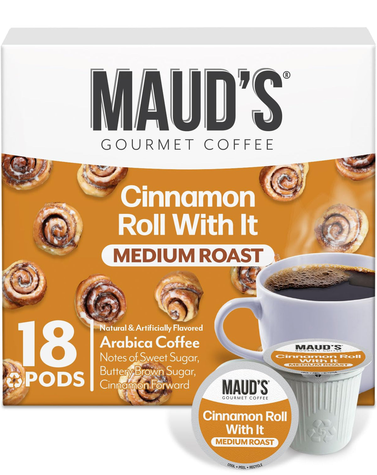 Maud's Cherry Flavored Medium Roast Coffee Pods, 18ct