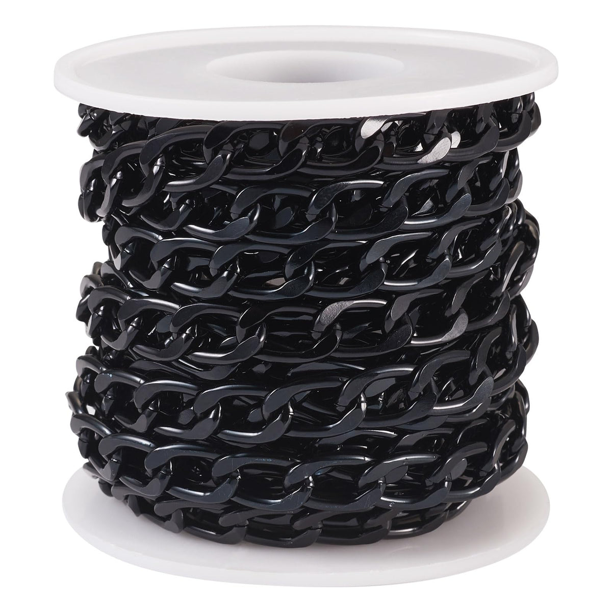 Beadthoven 16.4ft Aluminum Curb Chains, Silver Color Chains for Jewelry Making 5mm Wide Metal Craft Chain Link Spool Twisted Links Oval Curb Chains Unwelded for Clothes Necklace Bracelet DIY Findings