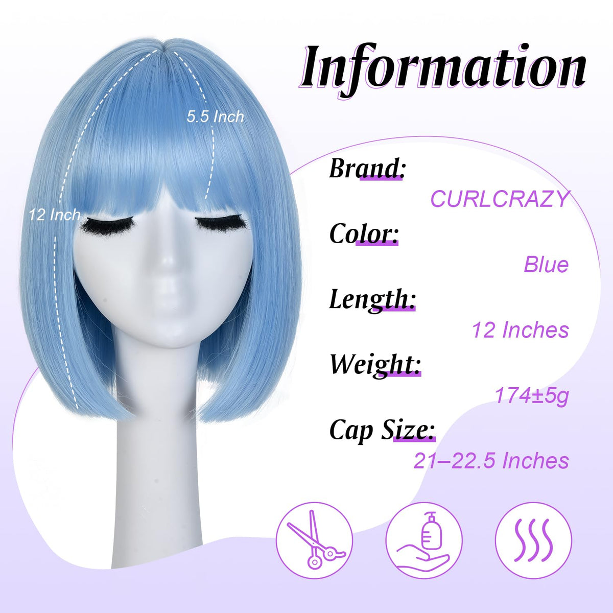 Hightlight Brown Bob Wig With Bangs Short Bob Wigs for Women Girl