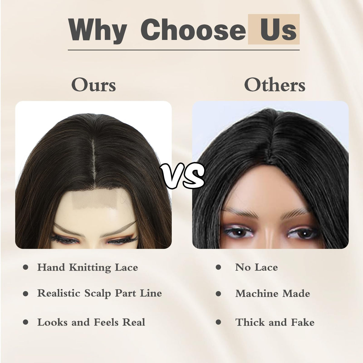 NAYOO 26 Inch Long Wavy Black Wig for Women, Middle Part Natural Looking Synthetic Wig, Heat Resistant Fiber Soft & Lightweight, Realistic Scalp Long Curly Wig for Daily Wear Party Cosplay