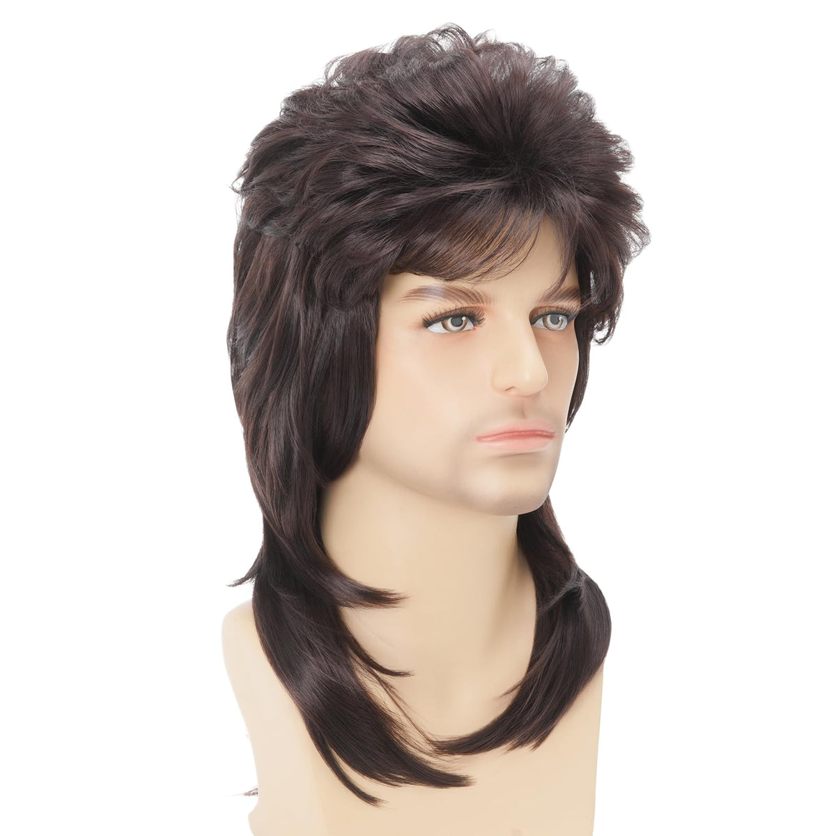 Mullet Wig Blonde 80s Men Wig,Punk Rocker Hair Party Daily Halloween Costumes Long Wigs