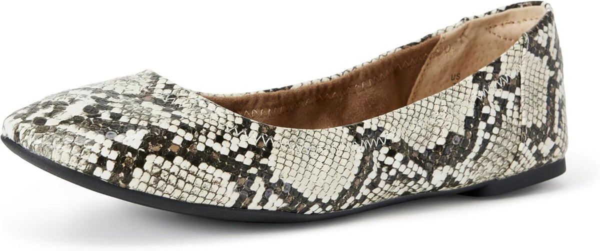 Amazon Essentials Women's Comfortable Round Toe Ballet Flats, Cushioned Memory Foam