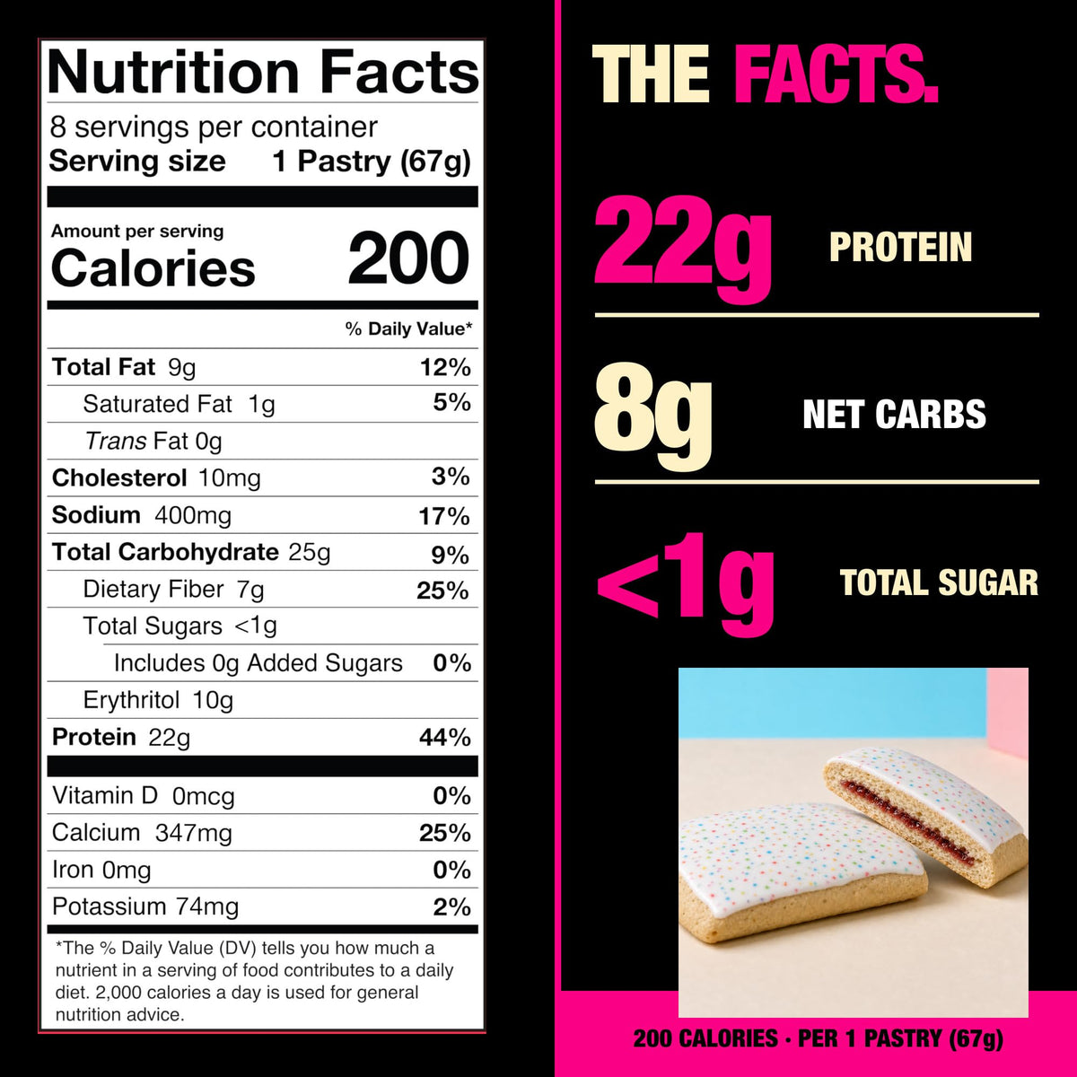 Legendary Foods High Protein Pastry, Cherry, Low Carb/Low Sugar Snack