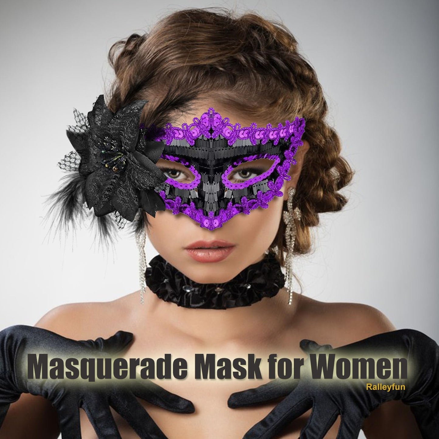 Couple Masquerade Masks for Women Men Venetian Masks for Halloween Carnival Costume Party Prom Ball