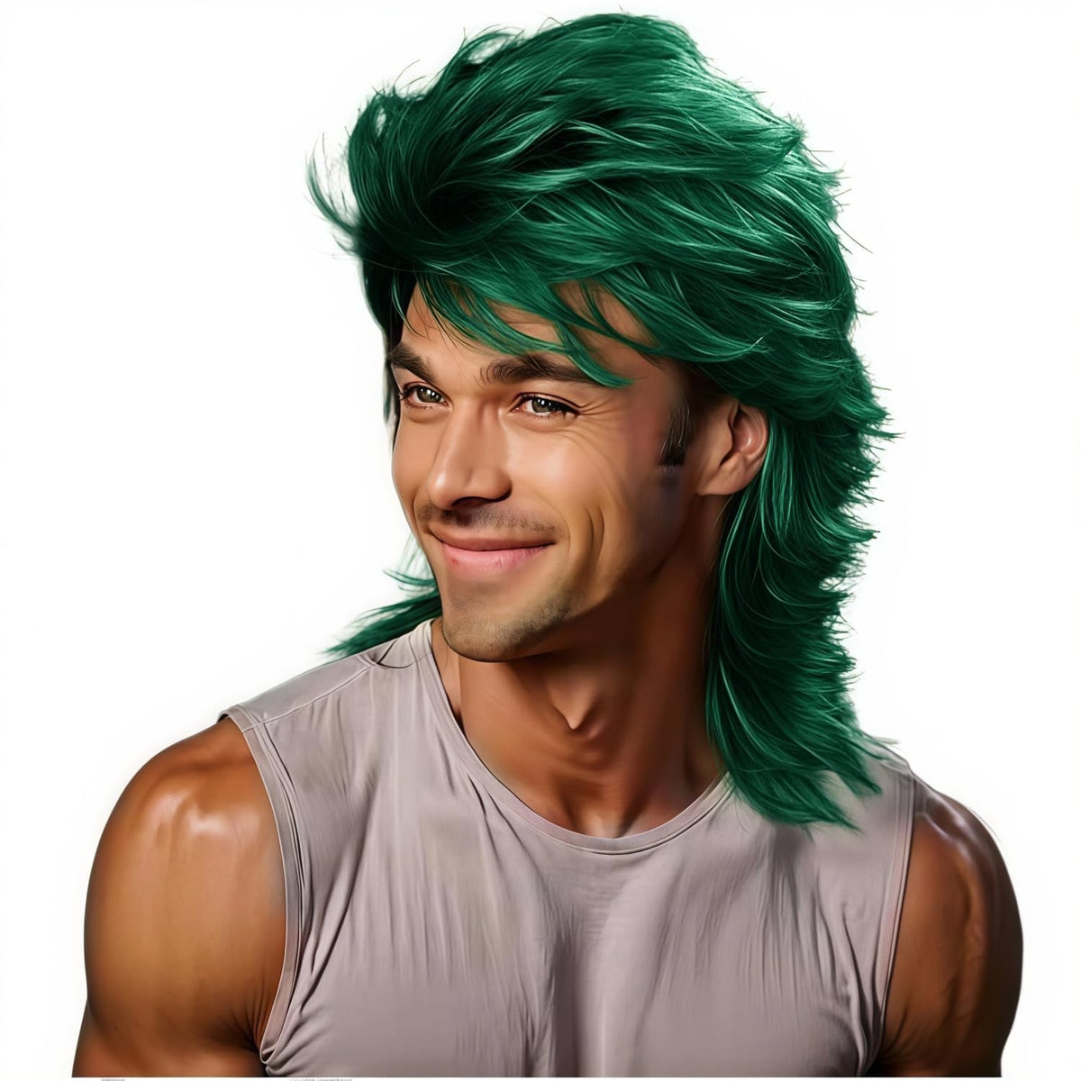 Mullet Wig Blonde 80s Men Wig,Punk Rocker Hair Party Daily Halloween Costumes Long Wigs
