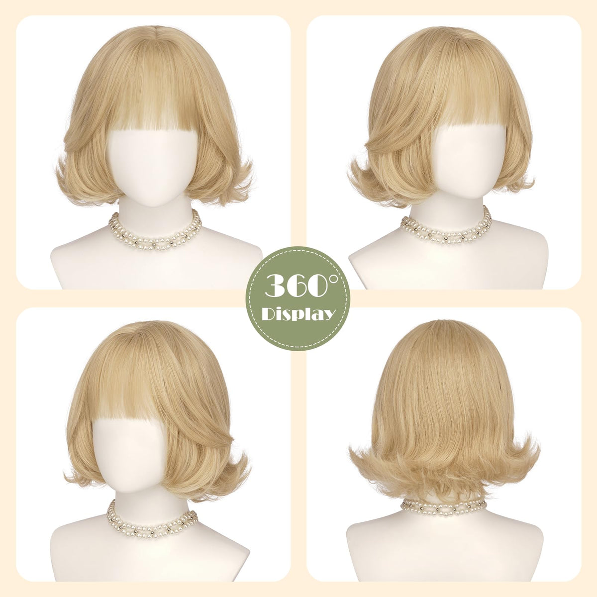 SOFEIYAN Short Wavy Violet Blue Wig - 12 Inch Dark Ginger Bob Wig with Bangs for Women Curly Shoulder Length Bob Wig with Bangs Soft Synthetic Hair Wigs for Girls Daily Party Use