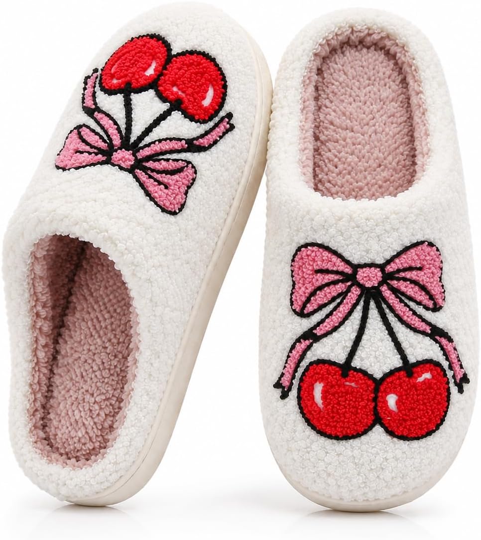 Women Retro Colorful Books Slippers Plush Warm House Slippers,Casual Home Shoes Soft Plush Slip-on Slippers Outdoor Indoor Bedroom Shoes