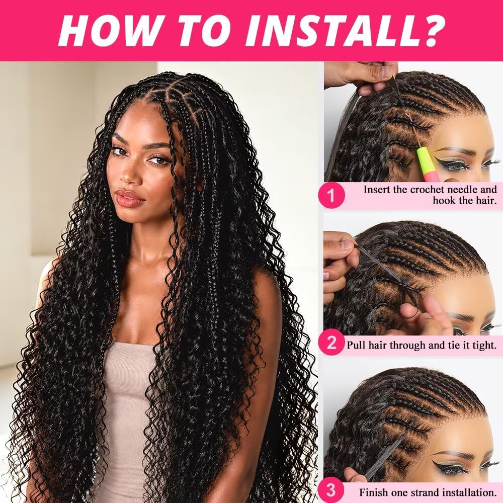 16 Inch Deep Wave Knotless Feather Crochet Human Hair #27 110g