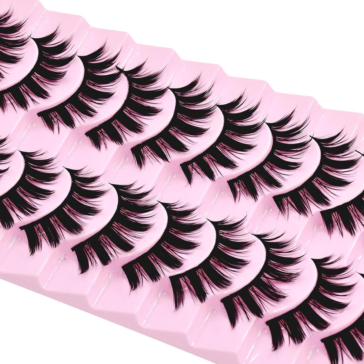 10 Pairs Manga Lashes Anime Cosplay Lashes Spiky Manga Style Lashes Janpanese 16mm Extension Natural Manhua Doll Eye Lashes Halloween/Party Makeup Look by AUGENLI (A3)