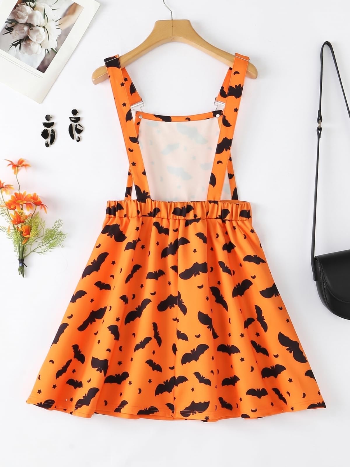 YOINS Overall Pinafore Dress for Women Pleated Mini Cute Suspender Skirt