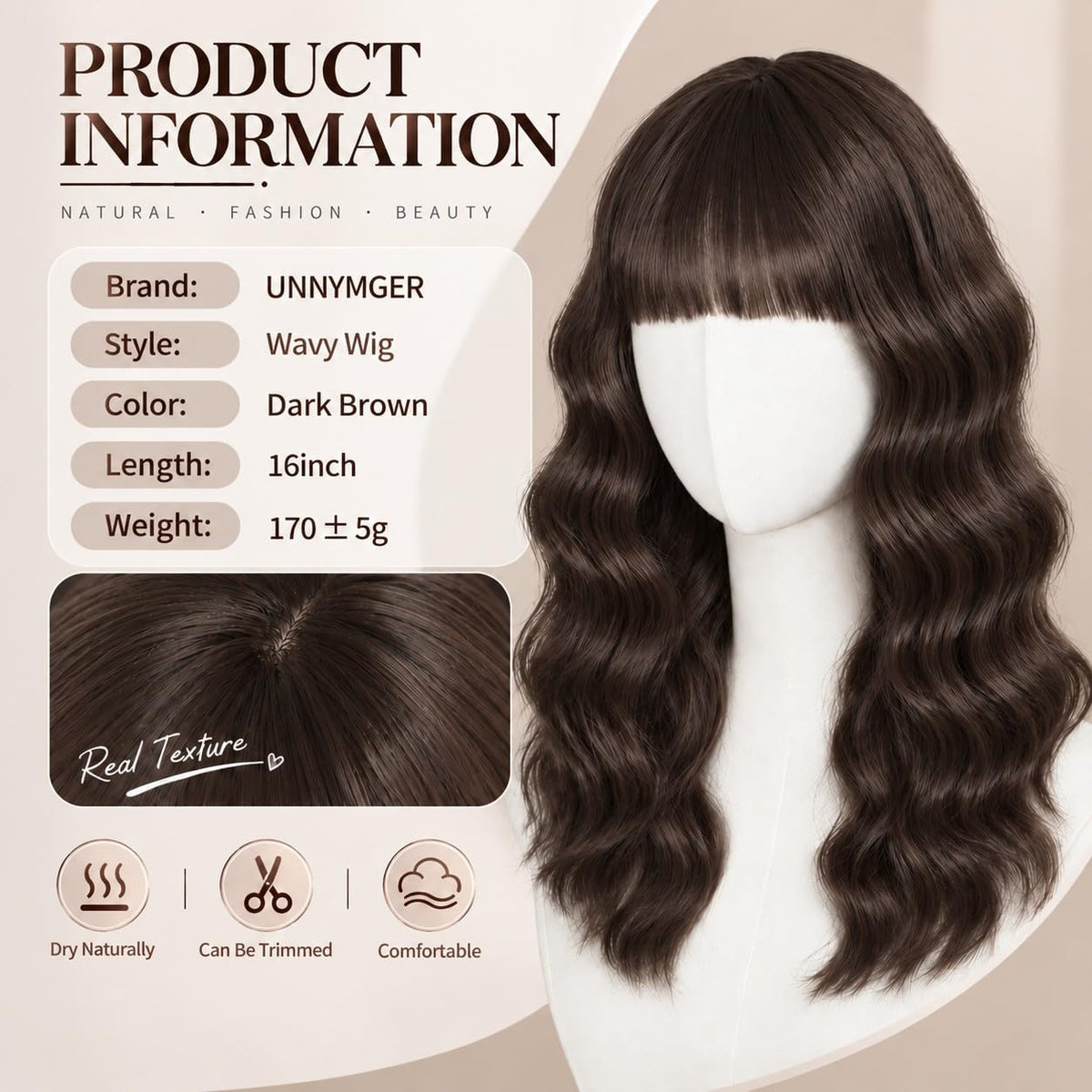 Black Wig with Bangs Long curly wavy Wigs for Women26In Synthetic Black Wig