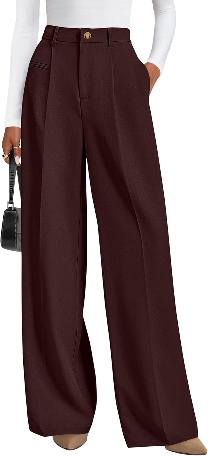 PRETTYGARDEN Women's Tailored Wide Leg Work Dress Pants