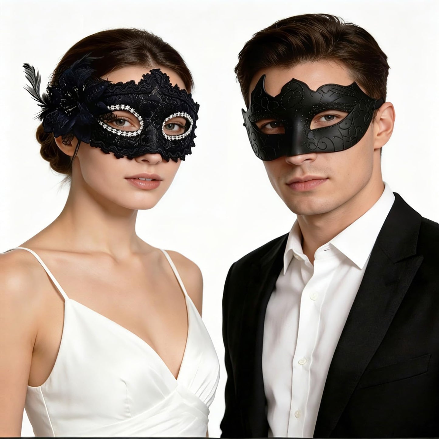 Masquerade Mask for Couples, Venetian Lace Masks for Women Men, Costume Mask for Party, Carnival
