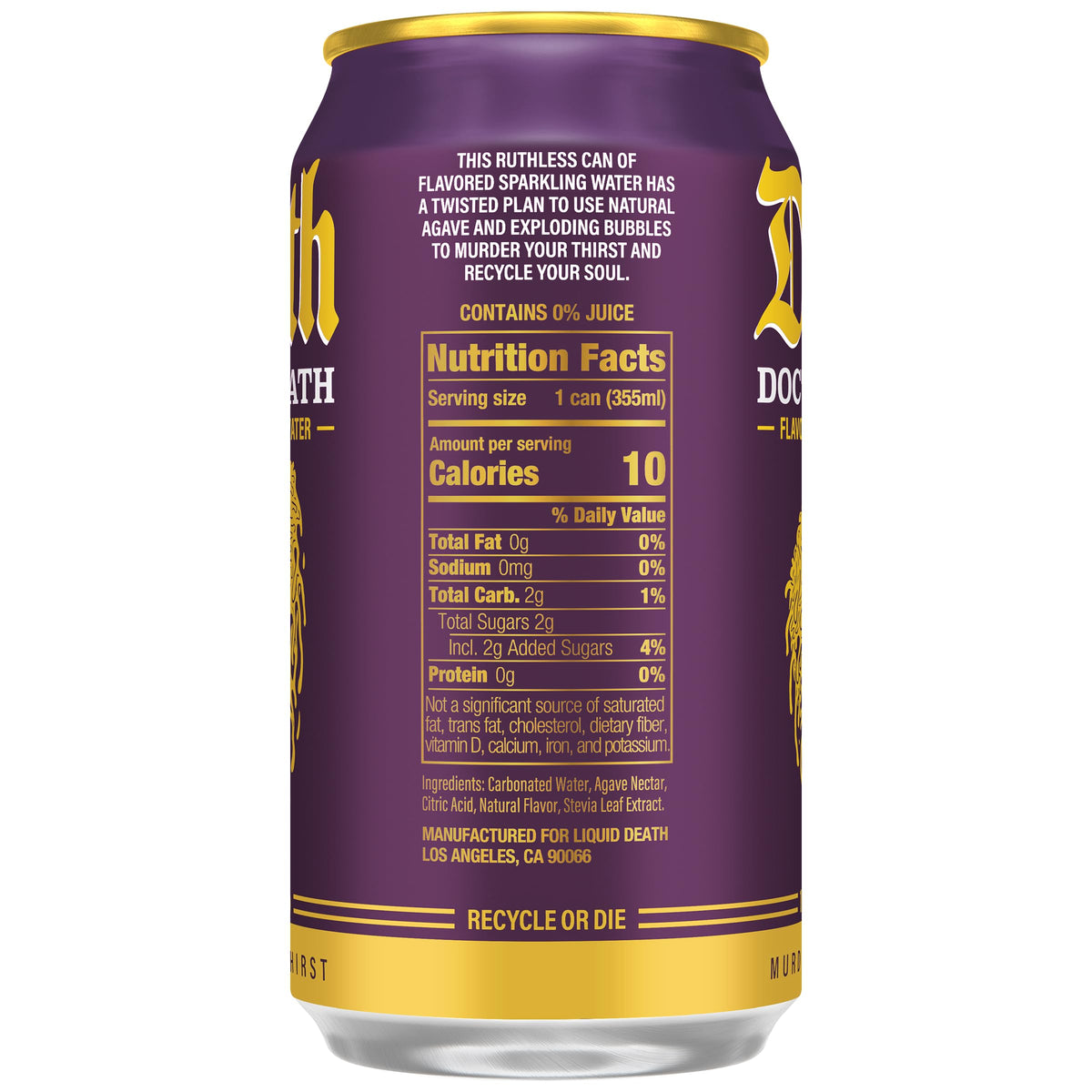 Liquid Death Soda-Flavored Sparkling Water - Cherry Obituary, Less Sugar*, Huge Flavor, No Caffeine, No Artificial Sweeteners, 12 Fl Oz (Pack of 12)