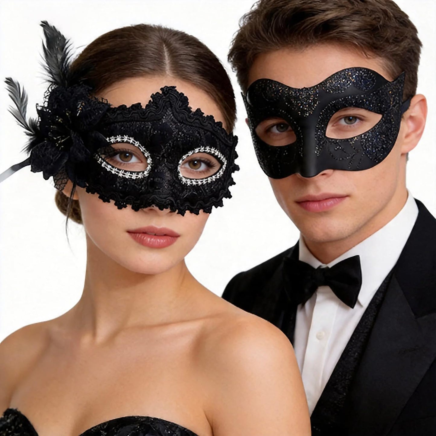 Masquerade Mask for Couples, Venetian Lace Masks for Women Men, Costume Mask for Party, Carnival