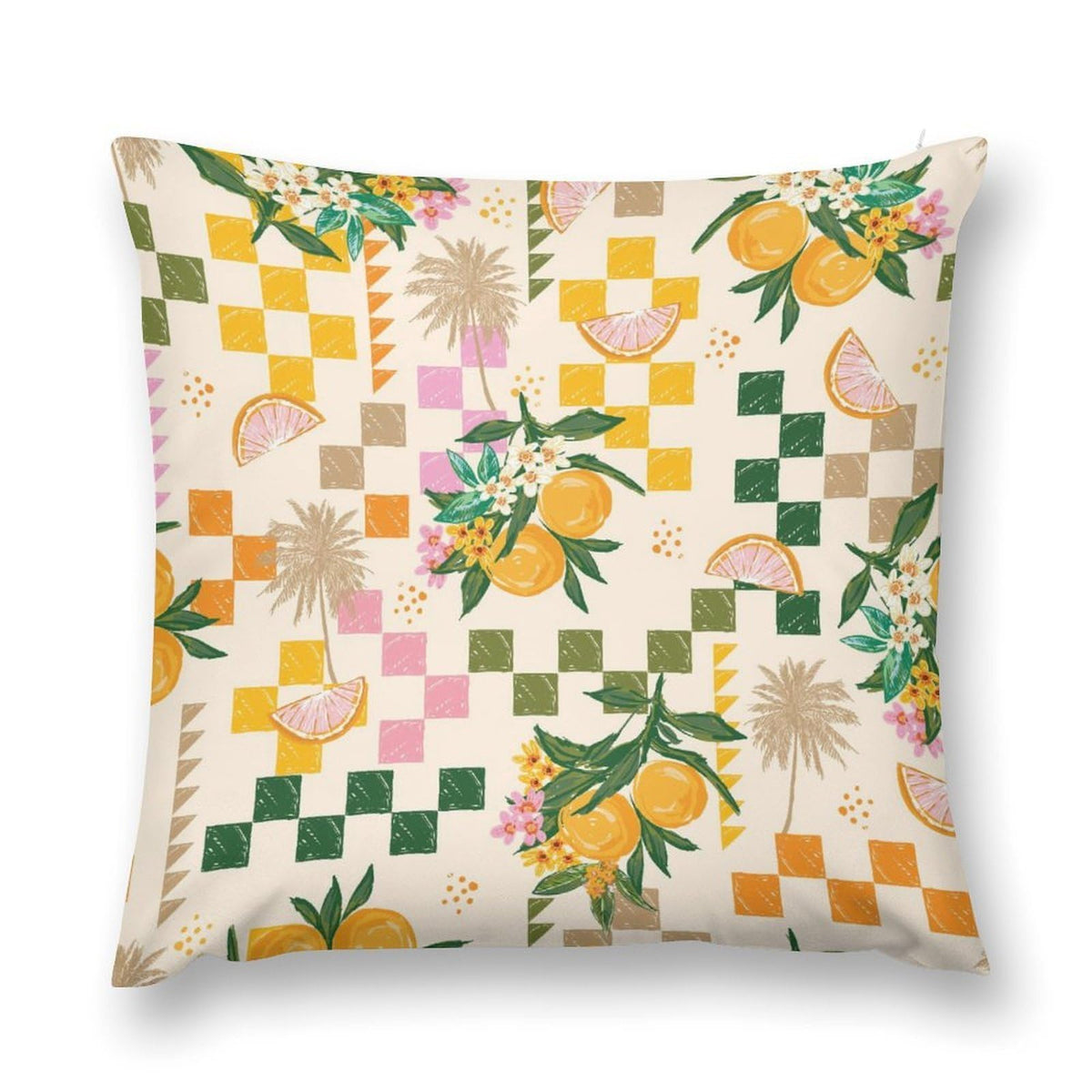 Cherry Throw Pillow Covers Funny Fruit Fresh Berry Cherries Background Retro Style Decorations for Bedroom Living Room Farmhouse Sofa Pillows Bed Couch 12x12 Inch