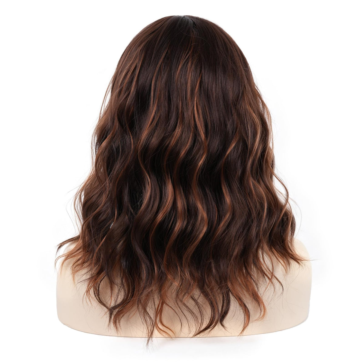 Short Black-grey Wavy Wig with Bangs for Women Halloween Curly Bob Wigs