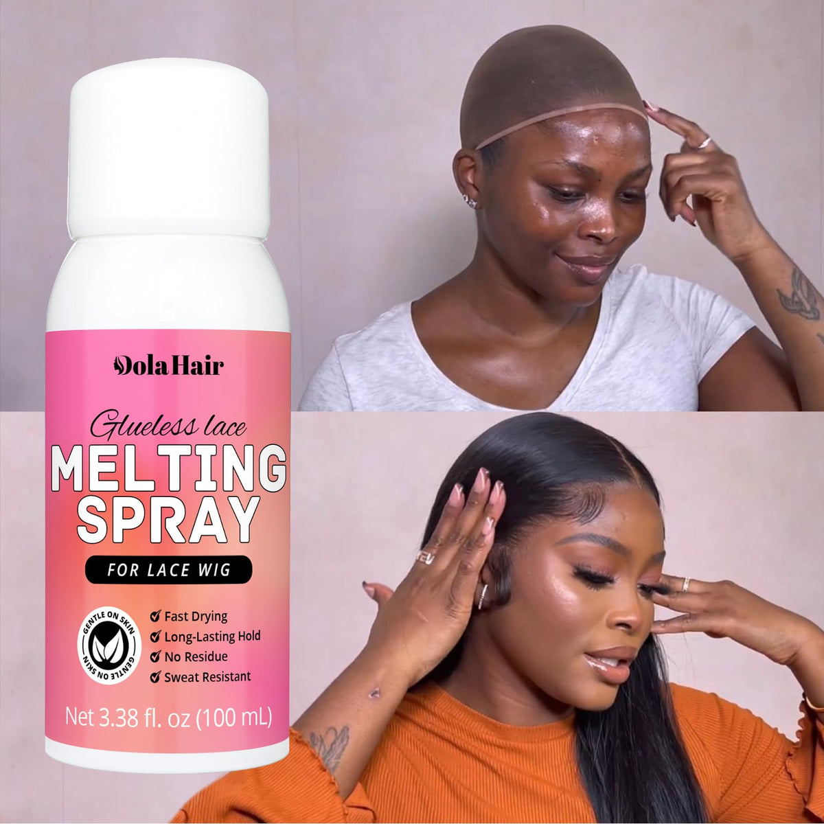 Dolahair Lace Glue Kit Wig Installation Kit & Melting Spray (Medium Brown)