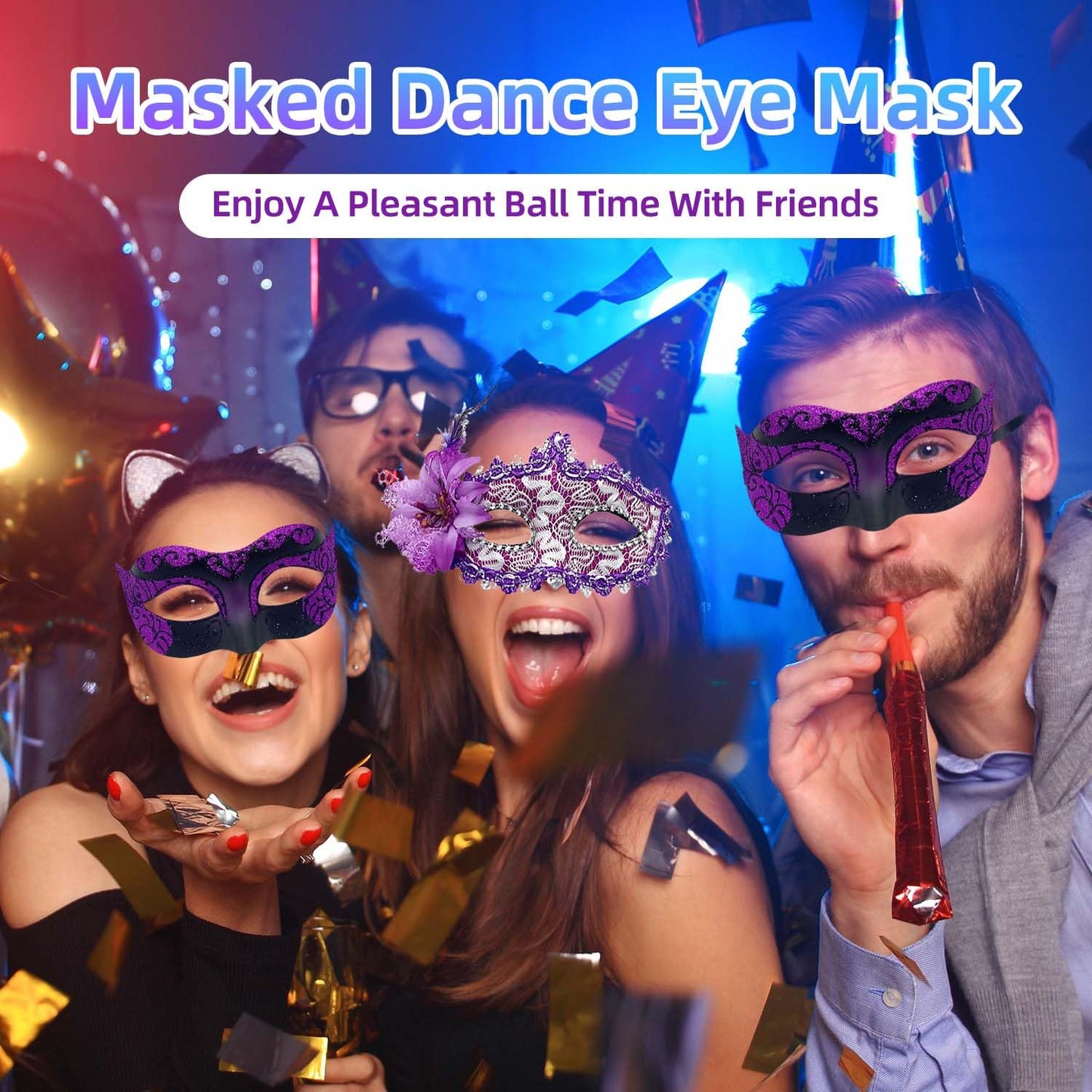 Masquerade Mask for Couples, Venetian Lace Masks for Women Men, Costume Mask for Party, Carnival