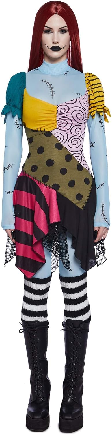 Dolls Kill Nightmare Sally Rag Doll Costume – Halloween Colorblock Outfit by Trickz N' Treatz