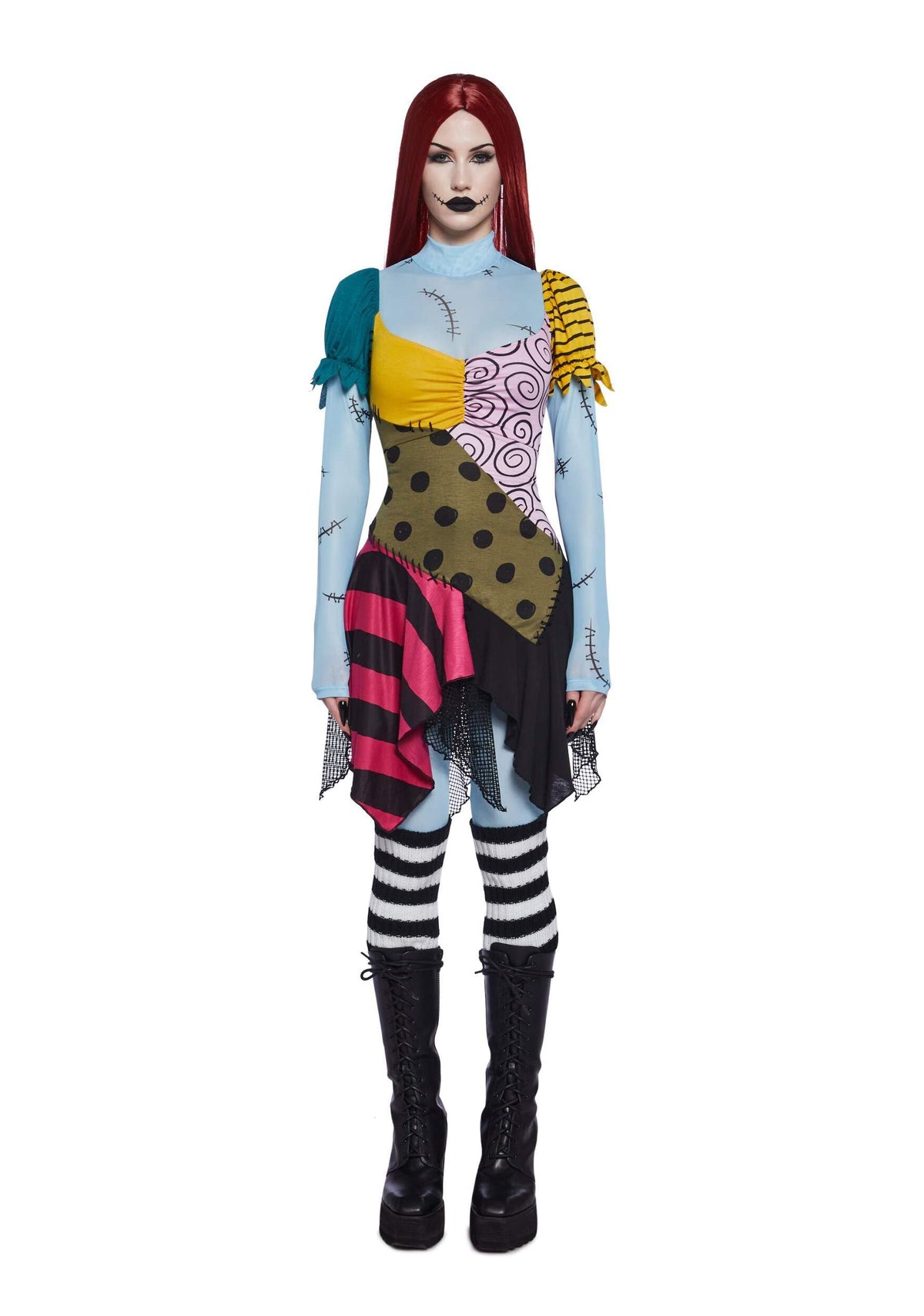Dolls Kill Nightmare Sally Rag Doll Costume – Halloween Colorblock Outfit by Trickz N' Treatz