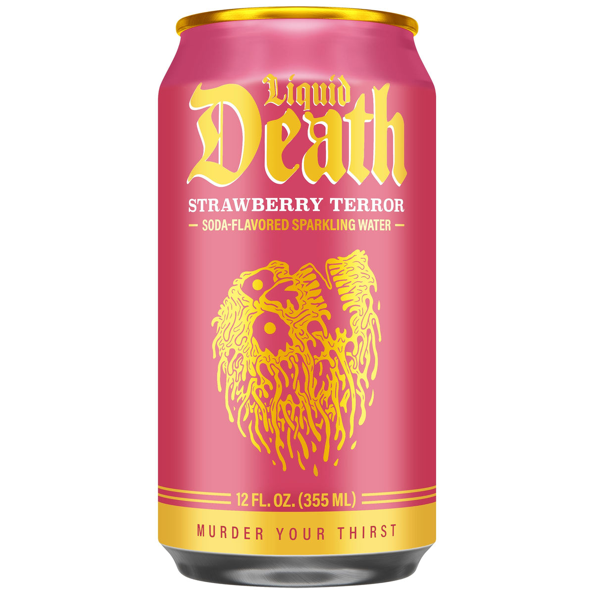 Liquid Death Soda-Flavored Sparkling Water - Cherry Obituary, Less Sugar*, Huge Flavor, No Caffeine, No Artificial Sweeteners, 12 Fl Oz (Pack of 12)