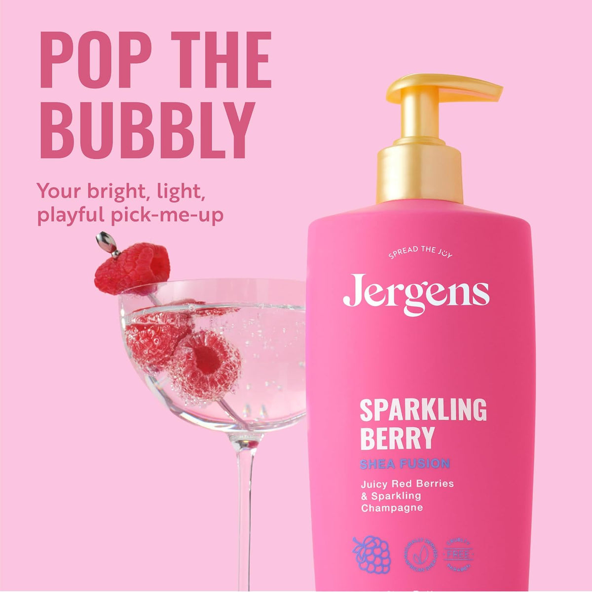 Jergens Shea Fusion Cherry Swirl Body Lotion, Dry Skin, 14 fl oz