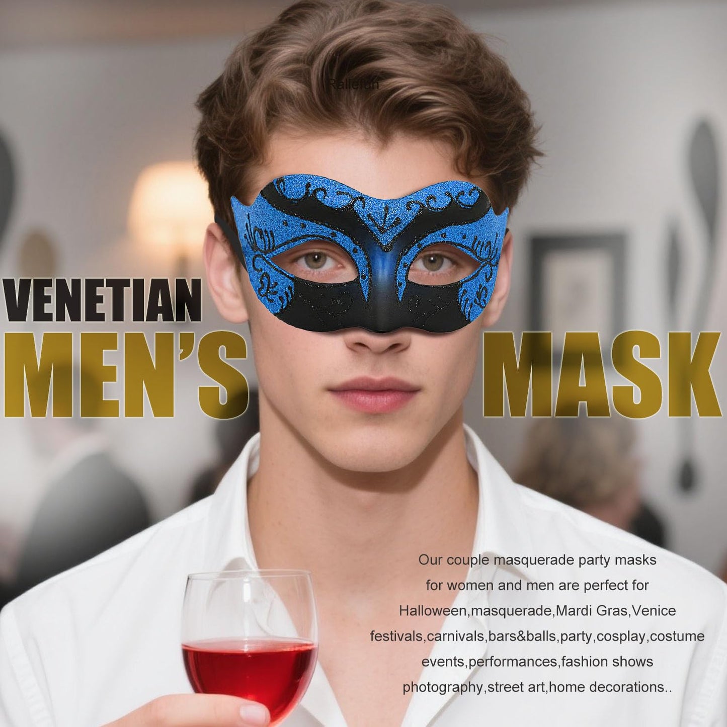 Couple Masquerade Masks for Women Men Venetian Masks for Halloween Carnival Costume Party Prom Ball