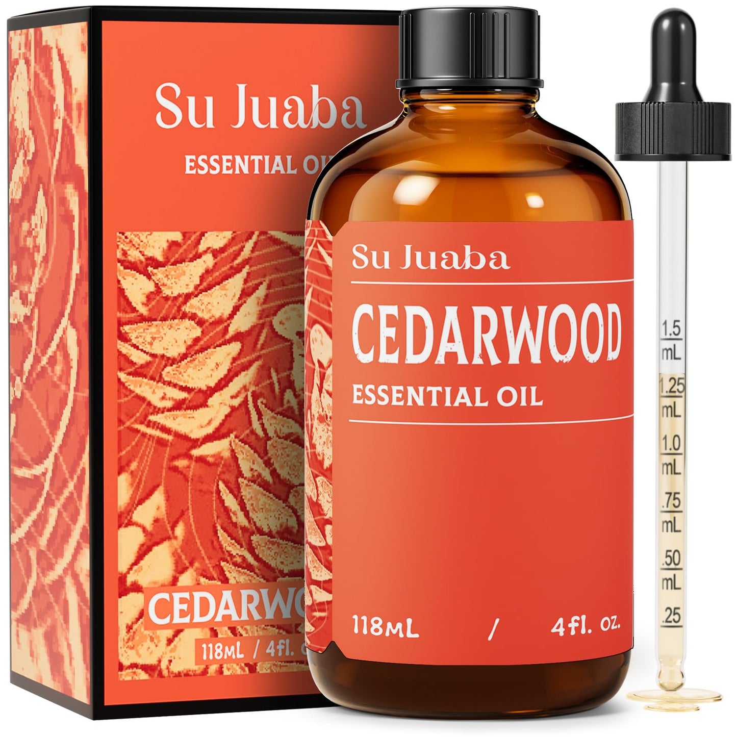 SU JUABA Lavender Essential Oil for Aromatherapy, Sleep & Relaxation | Calming Scent for Diffusion & Skin Care, Ideal for DIY Candles Soap & Fabric Softening - 118mL / 4 fl oz