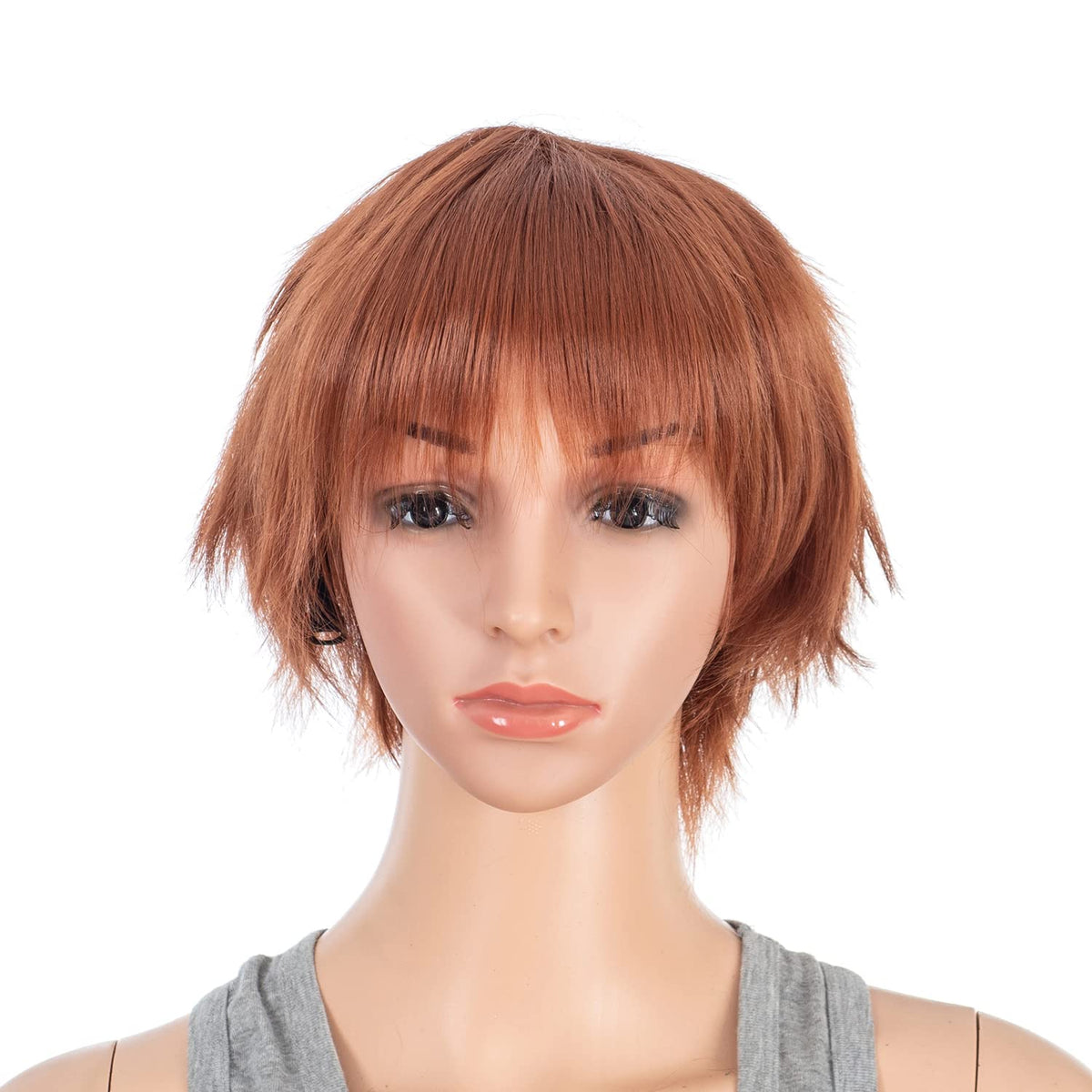 SWACC Unisex Fashion Spiky Layered Short Anime Cosplay Wig for Men and Women (1B-Off Black)