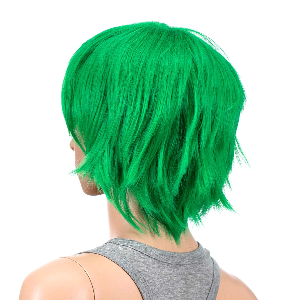 SWACC Unisex Fashion Spiky Layered Short Anime Cosplay Wig for Men and Women (1B-Off Black)