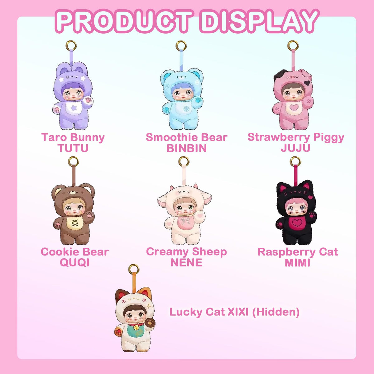 BEEMAI Nommi Loveliness Never Ends Series Plush Blind Box 1PC (1 of 7 Possible Styles) Cute Figures Collectible Toys Birthday Gifts