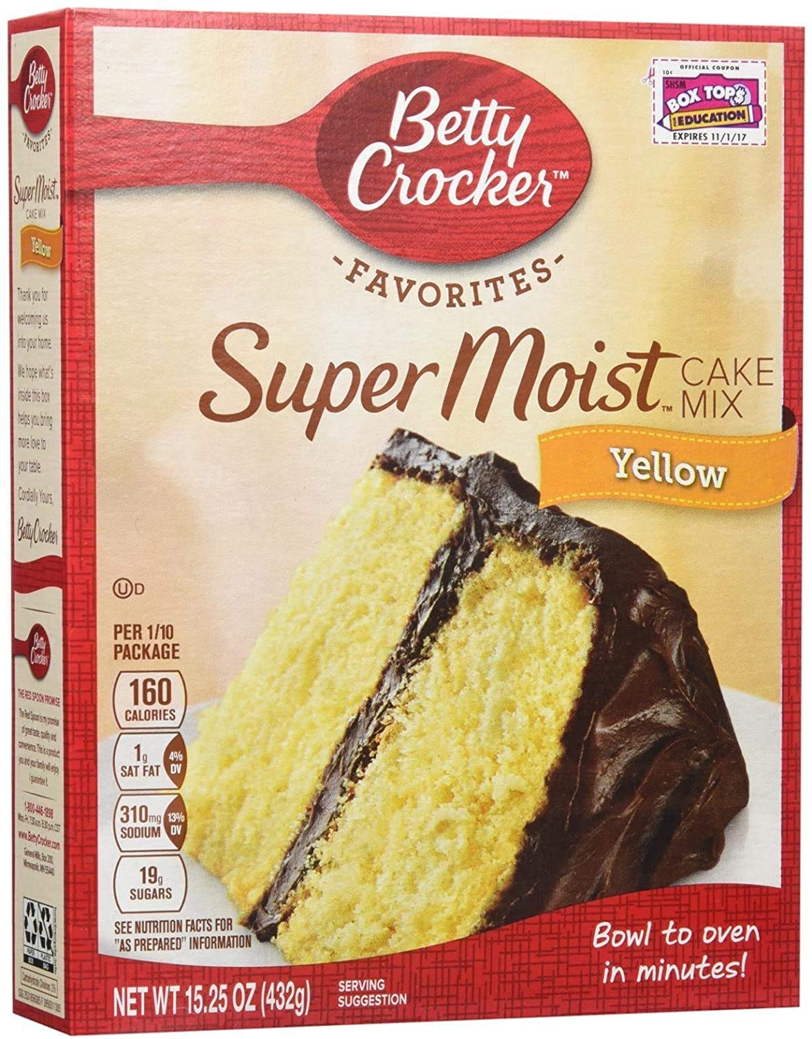 Betty Crocker Delights Super Moist Cherry Chip Cake Mix, 13.25 oz.
