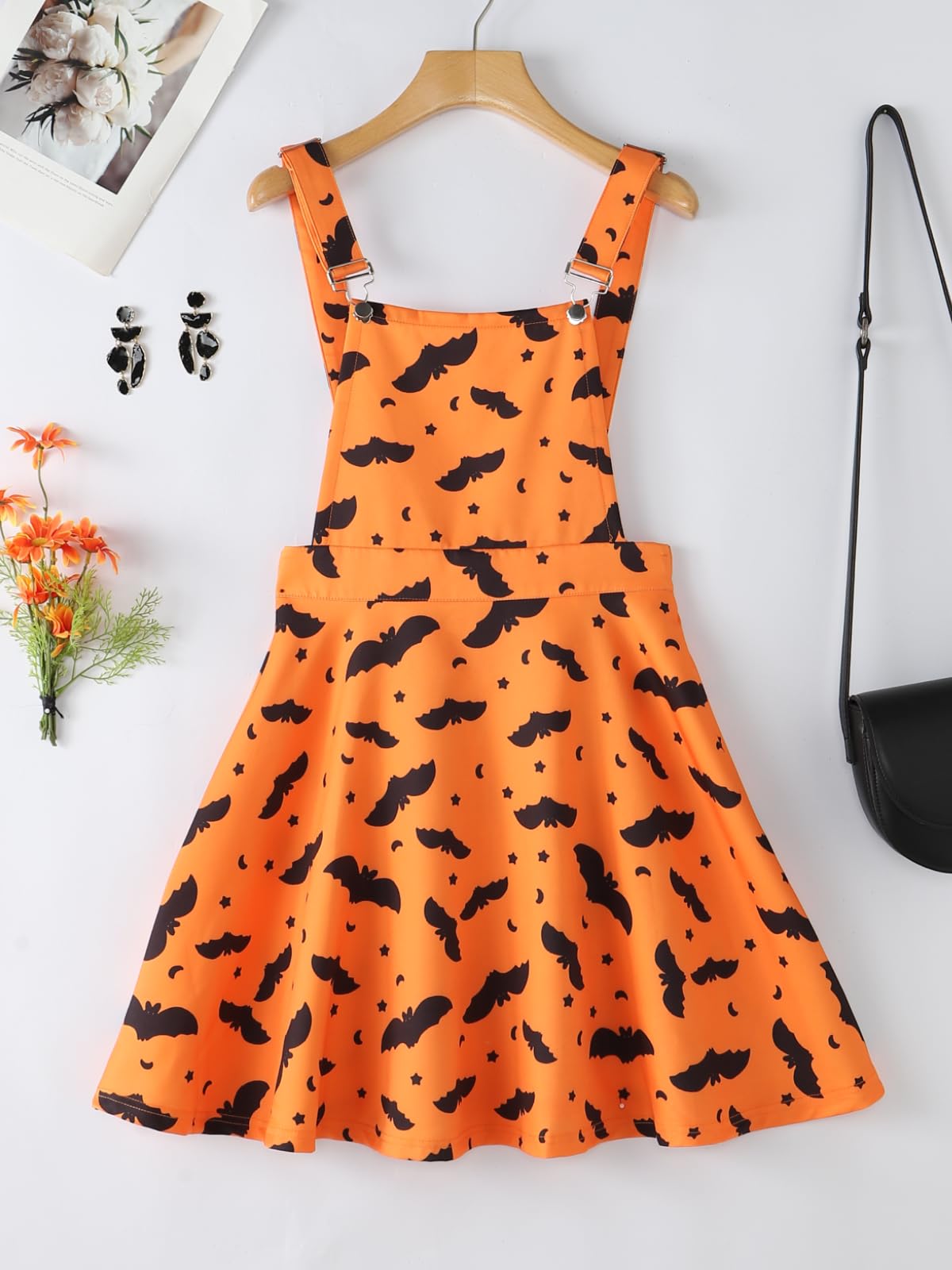 YOINS Overall Pinafore Dress for Women Pleated Mini Cute Suspender Skirt